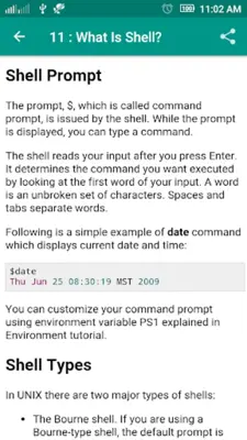 Unix Tutorial android App screenshot 1